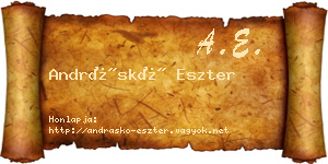 Andráskó Eszter névjegykártya